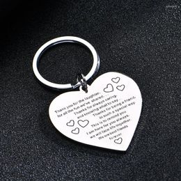 Keychains Stainless Steel Keychain Love Heart Friendship Thank You For The Laughter Keyring Friends Gifts Birthday