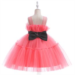 Girl's Dresses 2023 Princess Ball Gowns for Kids Girl Children Sleeveless Tulle Dress Infant Big Bow Fancy Partywear Teens Grad Night Frocks