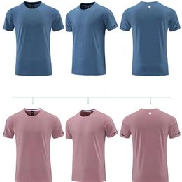 LL-R661 Men Yoga Outfit Gym T shirt Exercise & Fitness Wear Sportwear Trainning Basketball Running Ice Silk Shirts Outdoor Tops Short Sleeve Elastic Breathable