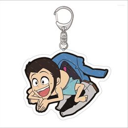 Keychains Rupan Sansei Anime KeyChain Lupin III Jigen Daisuke Men Key Chain For Women Fashion Figure Acrylic Keyring Pendant Party Gifts