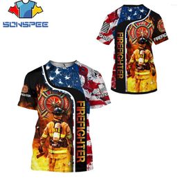 Men's T Shirts Summer Men Cool T-shirt 3D Printing Urgent Firefighter Fireman Short Sleeve Casual Fashion Streetwear Oversized