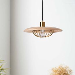 Pendant Lamps Nordic Restaurant Chandelier Living Room Bedroom Bedside Lamp Quiet Retro Creative Japanese Solid Wood Bar LED Lights