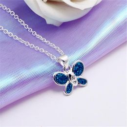 Pendant Necklaces Ephalus Simple Multicolor Butterfly 2023 Opal Natural Stone Couple Reiki Girl Necklace Quality Original Silver Jewelry