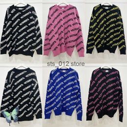 Men's Sweaters Oversize Sweater Full Jacquard Letters Pattern Knitting Sweatshirt for Men Women Pullovers Sweaters T230303