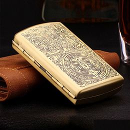 Cigarette Cases Team Pistol Pure Brass Constantine Case Can Hold 12 Pcs Regar Size Cigarettes Organiser Box Metal Boxes T200111 Drop Dhsx3