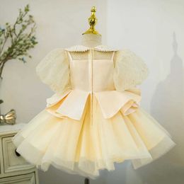 Girl's Dresses Baby Spanish Lolita Princess Ball Gown Bow Beading Design Birthday Party Christening Clothes Dresses For Girls Easter Eid A1348