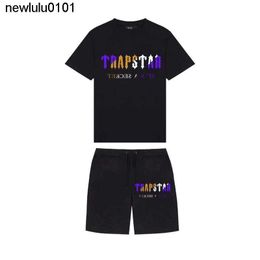 designer Mens Trapstar t Shirt Short Sleeve Print Outfit Chenille Tracksuit Black Cotton London Streetwear S-3XL