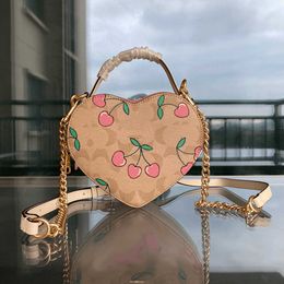 Heart-shaped Designer Bag Fashion Shoulder Bag Multiple Styles Tote Bag Women Quality Leather Designers Handbags Purse Cherry Print Ladies Crossbody Bags 230216