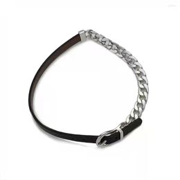 Choker Black Leather Rope Collar Collarbone Chain Female Neck Strap Personality Senior Sense Accessories Necklac