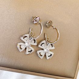 BUIGARI flower designer dangle earrings for woman diamond highest counter quality diamond classic style exquisite gift jewelry luxury 010