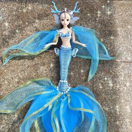 Dolls 45cm Mermaid Girl Bjd Toys 14 Joints Movable Handmade Fashion Kids Birthday Gift Childrens Toy 230303