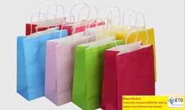 100pcs 13 Color Fashion Hand Bags Length Handle Paper Bag Gift Packing