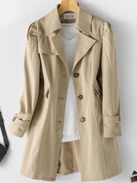 Women s Jackets Fitshinling Winter Woman Clothes Buttons Slim Long Coat Female Clothing Fashion Korean Khaki Overcoat Cardigan 230302