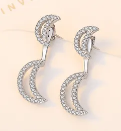 Korean Sterling Silver Earring Pin Graceful and Fashionable Moon Studs Female Eardrop Jewelry