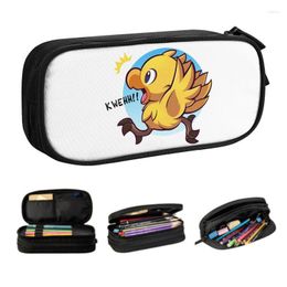 Chocobo Yellow Bird Adventure Pencil Case Girl Large Capacity Final Fantasy Science Game Bag Pouch Students Stationery