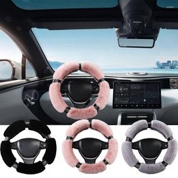 Steering Wheel Covers Winter Anti-slip Cover Super Soft Fuzzy Comforting Car Hanle Protector For Womens Automobiles Creative Interior