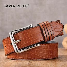 Belts Belt For Jeans Crocodile Pattern Fashion Male Strap Luxury Pin Buckle Leather Belt 2020 Wholesale Z0228