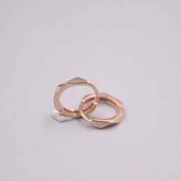 Hoop Earrings Solid Pure 18Kt Rose Gold Women Laser Figure 1.2-1.4g 12 2mmn