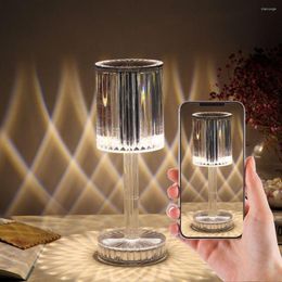 Night Lights Crystal Diamond Cup Table Lamp Touch Control Colour Changing Light Romantic Atmosphere USB Rechargeable