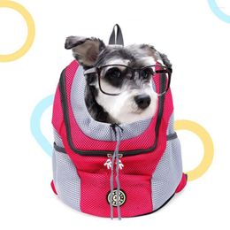 Dog Car Seat Covers Outdoor Pet Carrier Bag Front Double Shoulder Portable Travel Backpack Breathable Mesh Carrying For Cat
