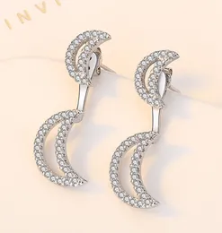 Classic Korean Sterling Silver Earring Pin Graceful and Fashionable Moon Studs Female Eardrop Jewelry