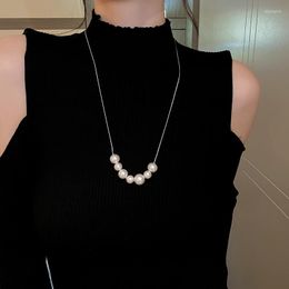 Chains Korean Big Artificial Pearl Long Necklace For Women 2023 Fashion Jewellery Sweater Chain Accessories Wholesale