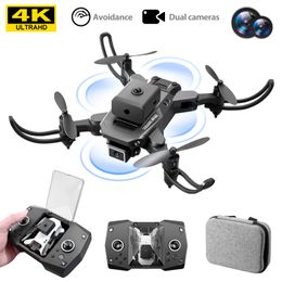Intelligent Uav KY912 Mini Drone 4K HD Camera Air Pressure Fixed Height Four Sides Obstacle Avoidance Professional Foldable Quadcopter Toy 230303