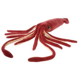 Plush Dolls 56cm Full Length Giant Marine Animal Squid Plush Toy Simulation Squid Stuffed Animal Cute Doll Kids Toys Children Birthday Gift 230303