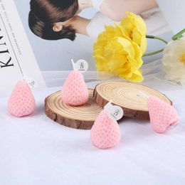 Candle 4pc Strawberry Soy Wax Aromatherapy Scented Candles Cake Topper Party Home Decoration