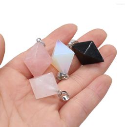 Pendant Necklaces Cone Shape Natural Rose Quartz Charms Opal Stone For Women DIY Jewerly Necklace Accessories 20x30mm