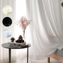 Curtain S Fold Curtains Super Soft Beige Cream White Window Tulle Wave For Living Room Big Chiffon Sheer Voile Drapers Bedroom