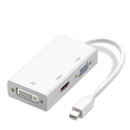 Mini DisplayPort To HDMI-compatible VGA DVI Adapter 3in1 Thunderbolt Converter DP Cable for Surface Pro 4