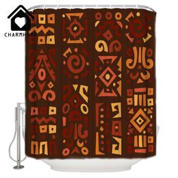 Shower Curtains CHARMHOME African Ethnic Abstract Graphic Curtain Fabric Bathroom Accessories Waterproof Polyester Mat