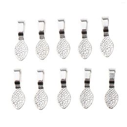 Pendant Necklaces 10pcs Silver Plated Glue-on Flat Pad Bails Charm Pendants For Jewlery Making