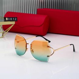 Men And Women Fashion Designer Sunglasses Locs Sunglasses Rimless Design Brand Sunglasses Polarised Eye Protection Outdoor Riding Classic Beach