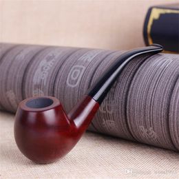 Smoking Pipes New red sandalwood curved hammer, pipe, sandalwood portable male smoking set, detachable wooden Philtre pipe