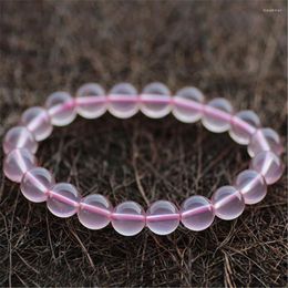 Strand 8mm Genuine Mozambique Natural Star Light Quartz Bracelets Women Femme Charm Stretch Pink Round Crystal Beads Bracelet