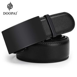 Belts DOOPAI Genuine Leather Belt Men's Belt Cow Leather Belts Business Automatic Buckle Black Leather Belts For Men 35cm Width Z0228