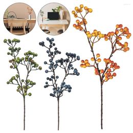 Decorative Flowers Halloween Christmas Wedding Decor Plants Faux Decoration Accessories Flower Arrangement Artificial Blueberries