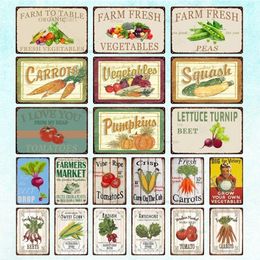 Vegetable Vintage Tin Sign Vintage Metal Sign Decorative Plaque Wall Decor Farm Garden Living Room Kitchen Home Decoration personalized Tin Signs Size 30X20CM w01