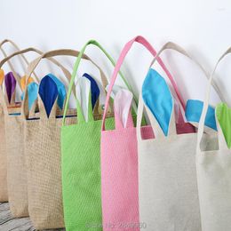 Christmas Decorations 200pcs Personalized Easter Tote Bags Canvas Buckets Egg Candy Gifts Baskets Cute Day Party Decoration