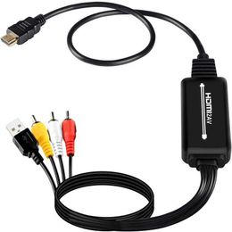 1.8M Video Cable Adapter No Power Converter Practical High Quality Audio Signal Receiver for Projector Monitor VCR Player