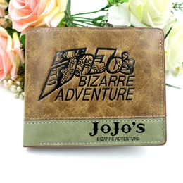 Wallets Anime Comics JoJo's Bizarre Adventure Wallet Kujo Jotaro Anime Coin PurseL230303