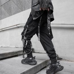 Calça masculina homem único cargo cargo chic y2k techwearwear harajuku streetwear jogger jogador masculino fitas de calça masculina bolsos slim fit harem