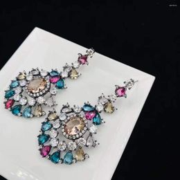 Dangle Earrings EYER Unique Fashion Colourful Cubic Zirconia Shining Crystal Drop BIg For Women Wedding Dating Party Jewellery