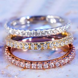 Cluster Rings 18K Au750 Rose Gold Women Wedding Party Engagement Ring Each 0.08 Round Moissanite Diamond Classic Trendy Elegant