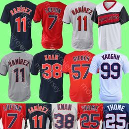 Baseball Jersey Ricky Vaughn Jim Thome Kenny Lofton Jose Ramirez Steven Kwan Bieber Bell Josh Naylor Rosario Clase Brennan Gonzalez Noah Syndergaard Kole Calhoun