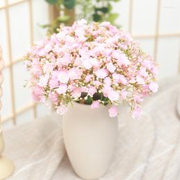 Decorative Flowers 40heads Pink Babies Breath Artificial Gypsophila Wedding Home DIY Bouquet Decoration Bride Hand Holding Floral Bouquets