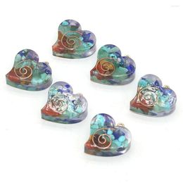 Charms 1pc Natural Chip Stone Small Pendant 7 Chakra Resin For Women Men Making DIY Necklace Earring Jewellery Findings