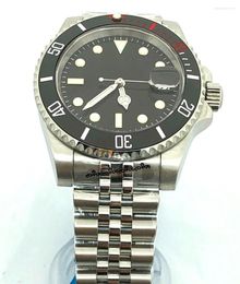 Wristwatches 904L Stainless Steel Bracelet MH35 Case Watch Men Mechanical Clock Military Hao Casual Waterproof 100M Black Bezel